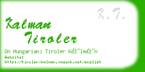 kalman tiroler business card